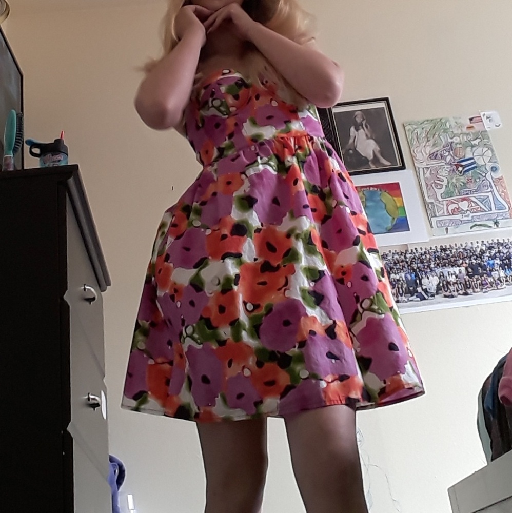 Pink floral dress